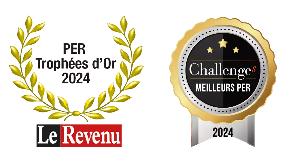 Logo PER Trophée d'Or 2024 - Le Revenu - Logo Challenges Meilleurs PER 2024